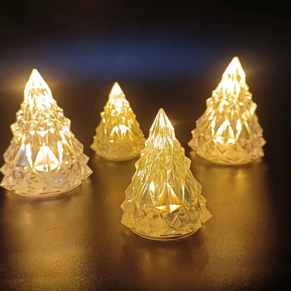 Flameless Crystal Mini LED Iceberg Ambiance Lights, Árvore de Natal para sala de estar, casa, escritório, atacado, 2 pcs