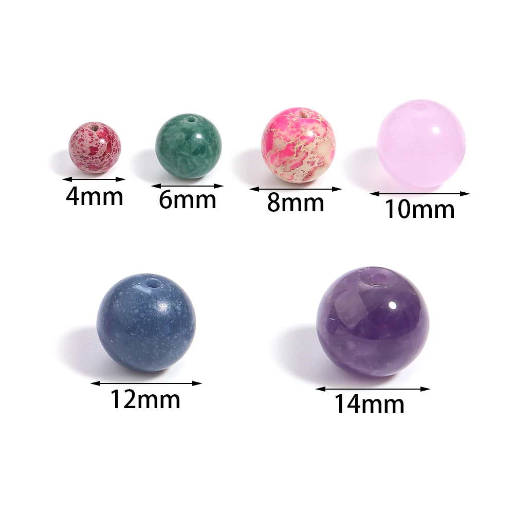 50-100 قطعة 4 6 8 مللي متر الحجر الطبيعي لون عشوائي الخرز المستديرة مع ثقوب فضفاض العقيق خرز كريستالي لصنع المجوهرات DIY بها بنفسك اكسسوارات #5