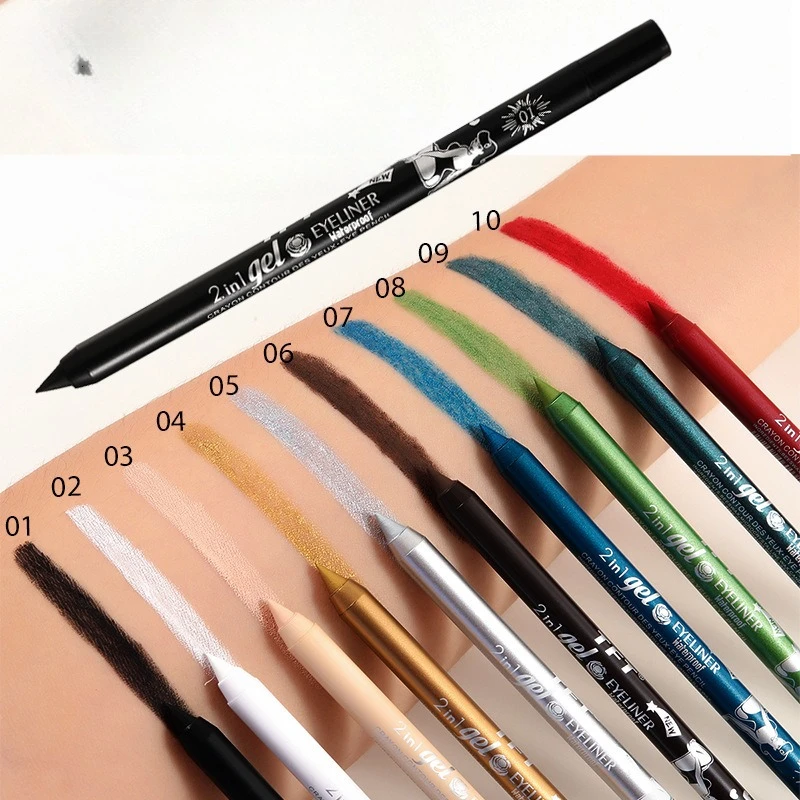 10 色のアイライナー ペンシル 長持ちするコンシーラー 防水性、耐汗性、非汚れ性