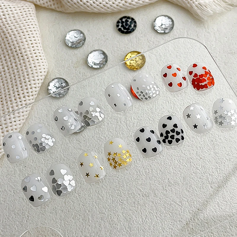 Holographic Laser Star Love Sequins Nail Glitter Gold Silver Sequin Mix Size Paillette DIY Design Nail Art Decorations Tool