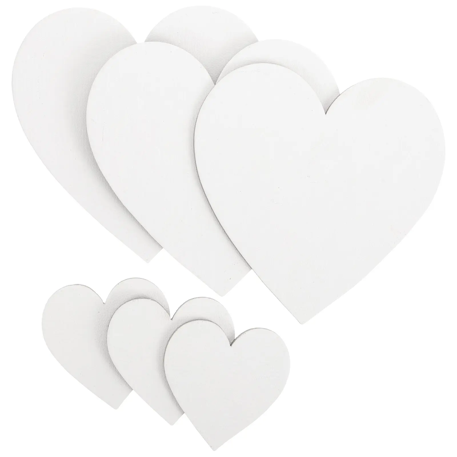 

6pcs Heart Shaped Canvases Canvas Panels Blank Boards Oil Paint Drawing 15X15cm 7 5X7 5cm Art Class Creative