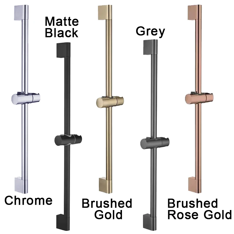 Adjustable 3 Function Black Shower Riser Slide Bar with Hand Held Shower & Hose Wall Mount Shower Sliding Bar Set