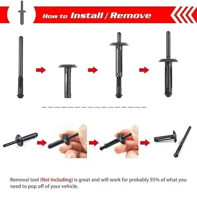 Automotive Universal Mudguard Pad Rivet Fasteners Bumper Wheel Arch Decorative Clip Body Repair Kit Body Fasteners Accessories