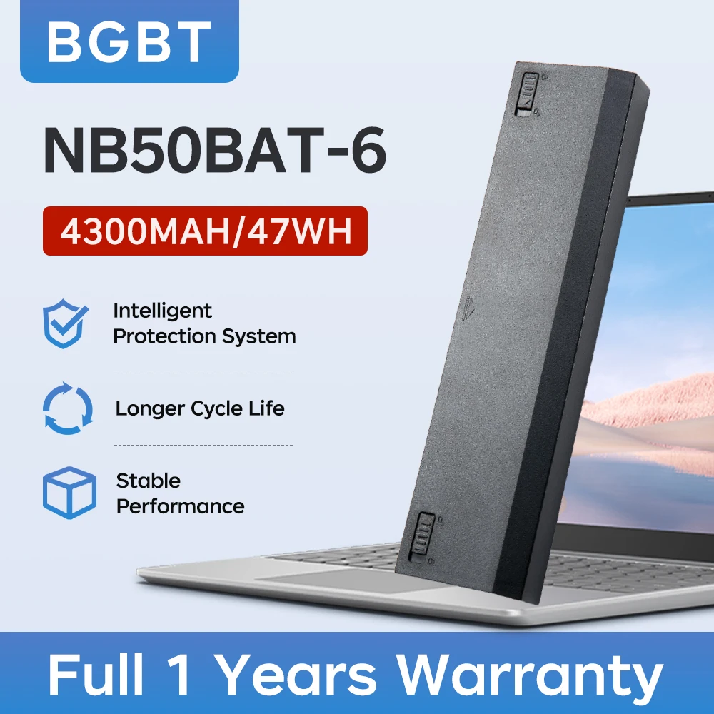 BGBT 47Wh NB50BAT-6 Laptop Battery for Clevo NB50TK1 NB50TJ1 OEM NB50TL NB50TZ 31CR19/65-2 for SHINELON HUIMIEZHE DD2 4300mAh