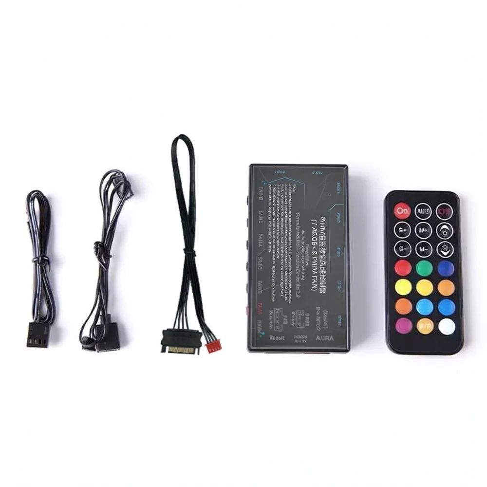 PWM Fan Hub 5V 3Pin ARGB Controller Wireless Remote Sync For HJKJ Desktop PC Case Cooling System Internal Cooler Accessory