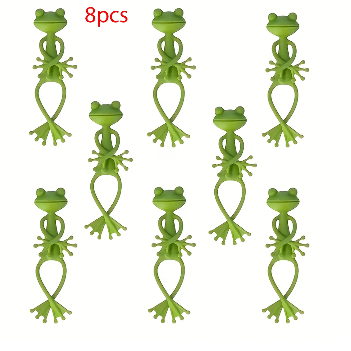 8 Stück kreative Frosch-Pflanzenstützen, grüne Ranken-Fixierklammern für die Dekoration von Garten- und Topfpflanzen
