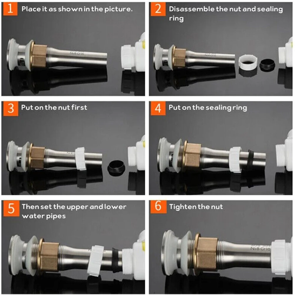 Practical Sewer Drain Pipe ABS Excellent Drainage Design Good Airtightness Sink Strainer Drain Pipe Drain Pipe Easy Installation