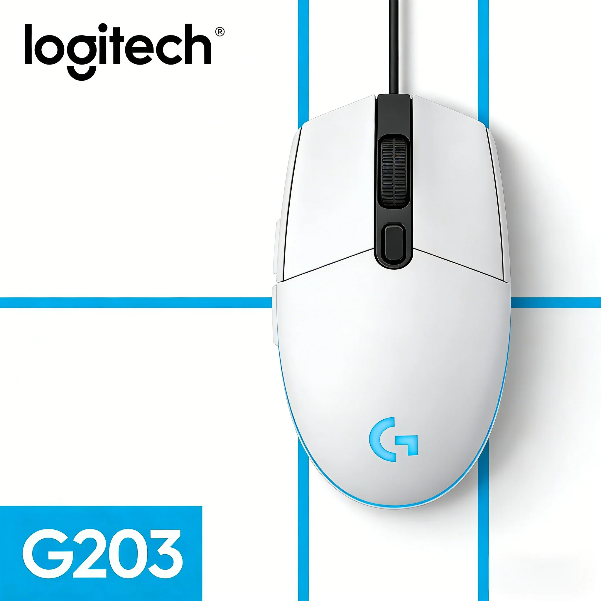 

Игровая мышь G203, 6 программируемых клавиш, многоцветная опция, проводной легкий дизайн