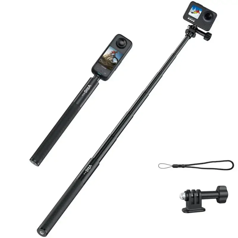 VRIG New For Insta360 130CM Extendable Invisible Selfie Stick Pole Universal Rod For GoPro 12 11 10 9 8 7 6 5 Insta360 One RS/X3