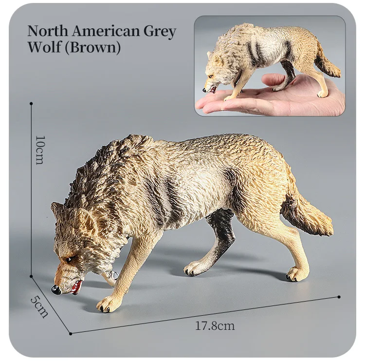 Lernspielzeug-Figuren-Set mit Waldtieren – Wolf, Fuchs, Hyäne, realistische Dschungel-Zoo-Tiermodelle, Weihnachtsgeschenk für Kinder – Detail 7
