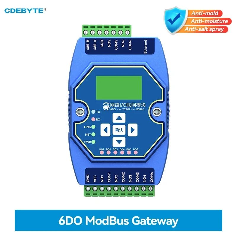 

RS485 RJ45 Etherent Analog and Digital Acquisition Control 6DO CDEBYTE ME31-XXAX0060 ModBus TCP RTU I/O Networking Module