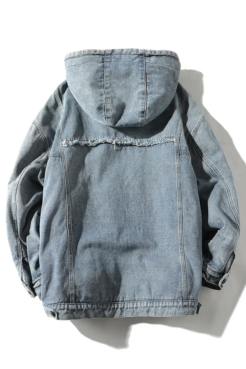 2023 Nieuwe Winter Verdikte Lamswol Hoodie Veelzijdige Denim Katoenen Jas Grote Stevige Winter Katoenen Jas