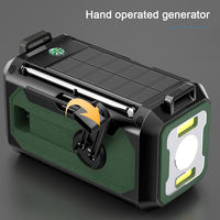 12000mAh Portable Emergency Radio with 2 Solar Panels Solar Hand Crank Multifunction Radio Reading Lamp for Camping Hiking Tents