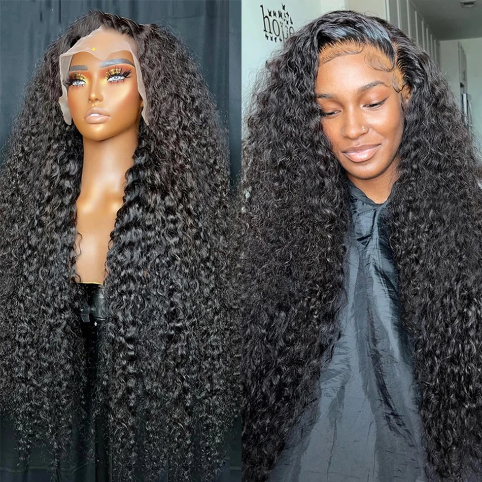 Deep Wave Transparent Lace Frontal Wig 13x4 13x6 Water Wave Lace Frontal Human Hair Wig For Women Brazilian 5X5 4X6 Glueless Wig