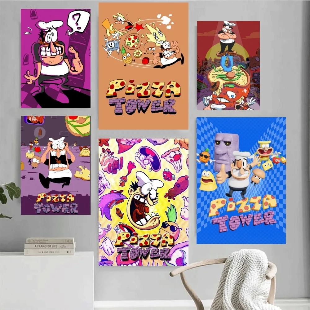 

Pizza Tower Game Poster Home Office Wall Bedroom Living Room Kitchen Decoration Painting