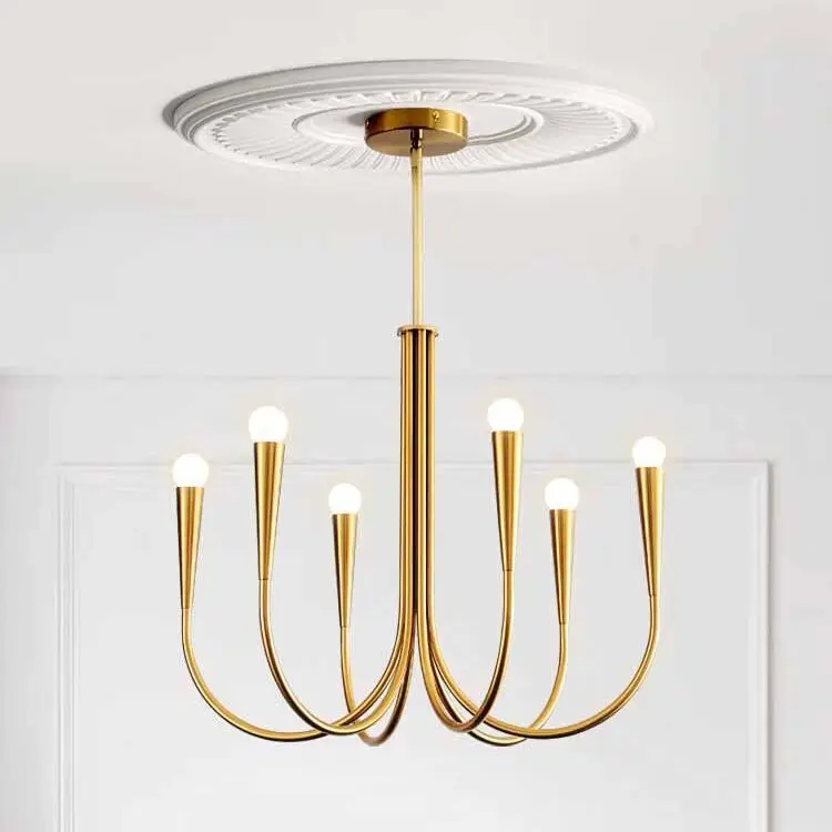 

American style French light luxury retro bedroom candle restaurant pendant light