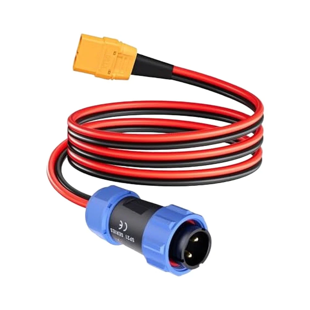 12AWG Aviation to For XT90 Cable 1m with Secure Rotating Lock for AC200MAX AC200P AC300 AC500 For Power Stations