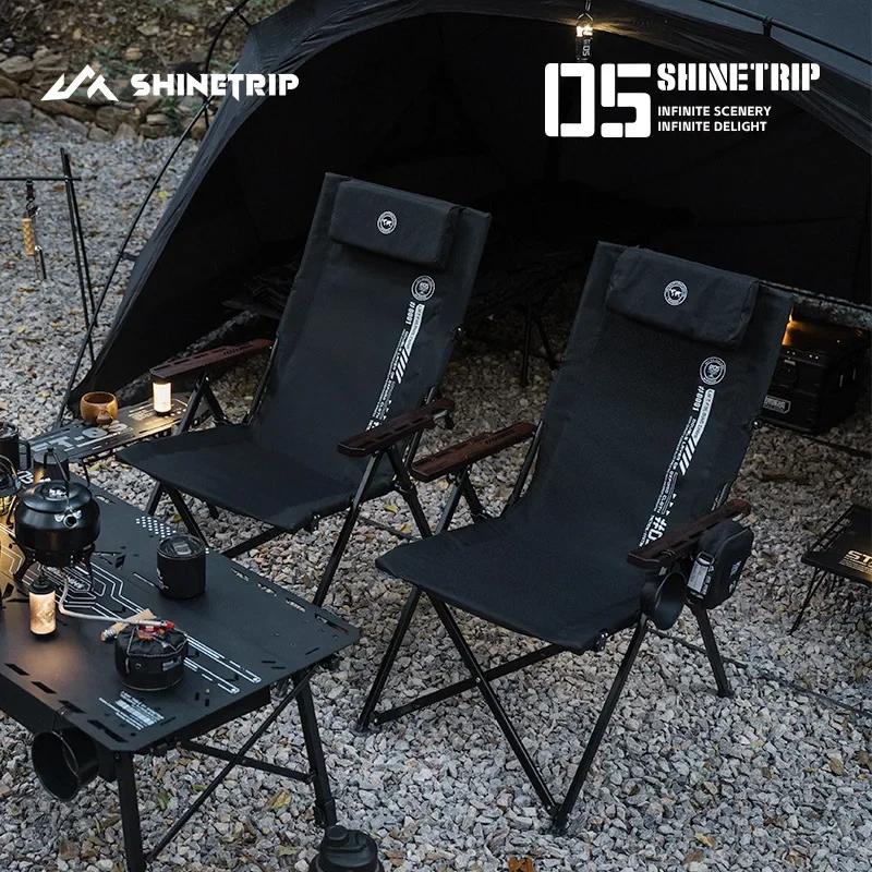 

Shinetrip Camping Chair Four-speed Adjustable Aluminum Alloy Outdoor Tactical Camping Blackened Outdoor Recliner