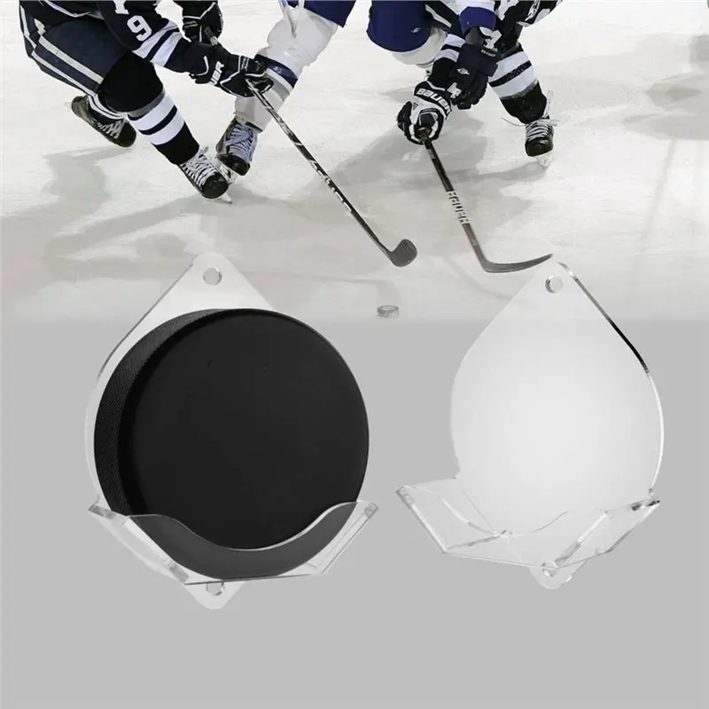 PORK-Clear Ice Hockey Puck Wall Mount Display Wall Rack Holder Display And Storage