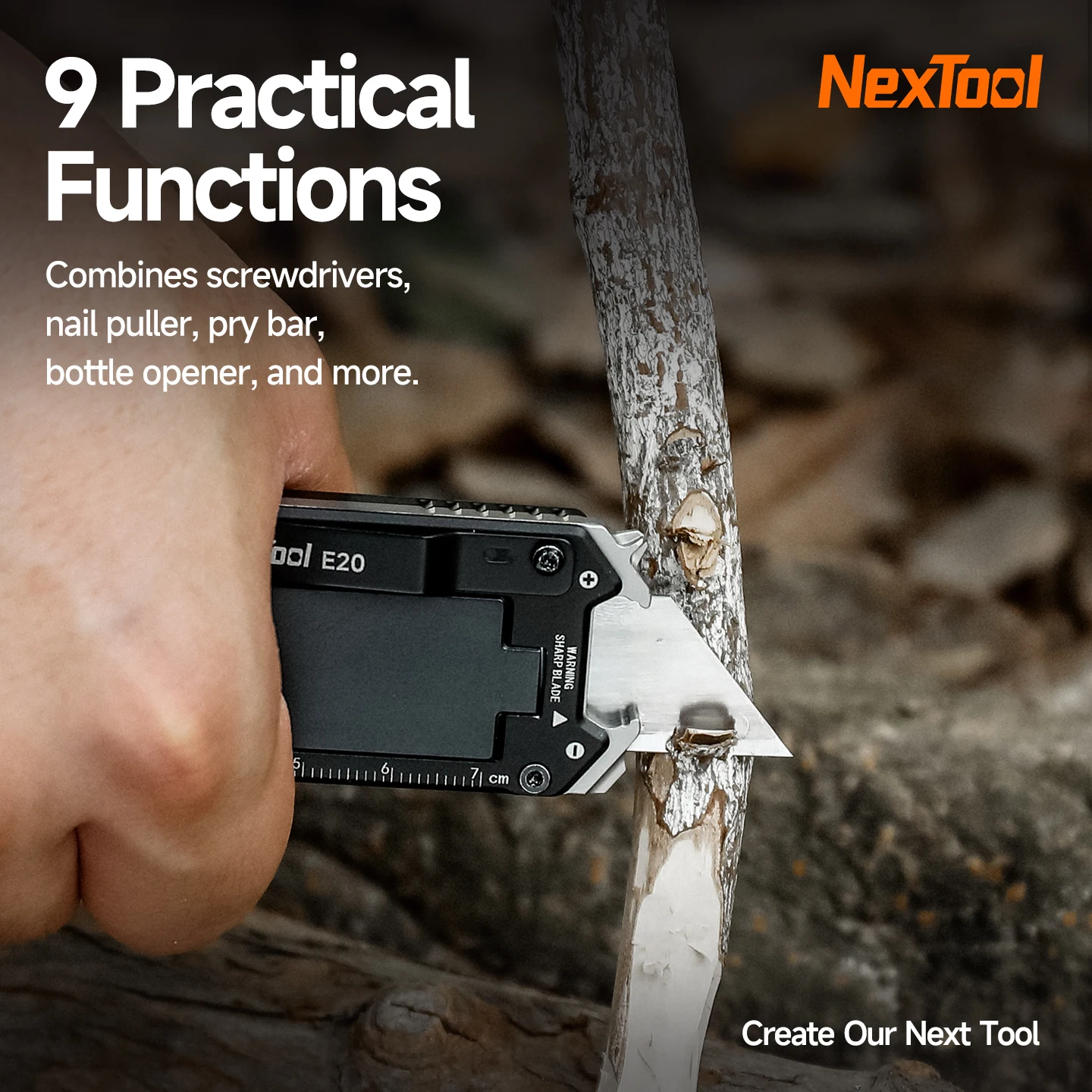 

NexTool Explorer E20 8-in-1 Multi-tool Quick Change Utility Knife Box Cutter Retractable with 3 Blades Storage Mini EDC Tools