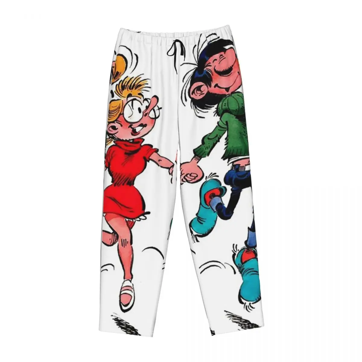 

Custom Gaston Lagaffe Big Ben Head Women Pajama Pants Lounge Sleep Sleepwear Bottoms with Pockets