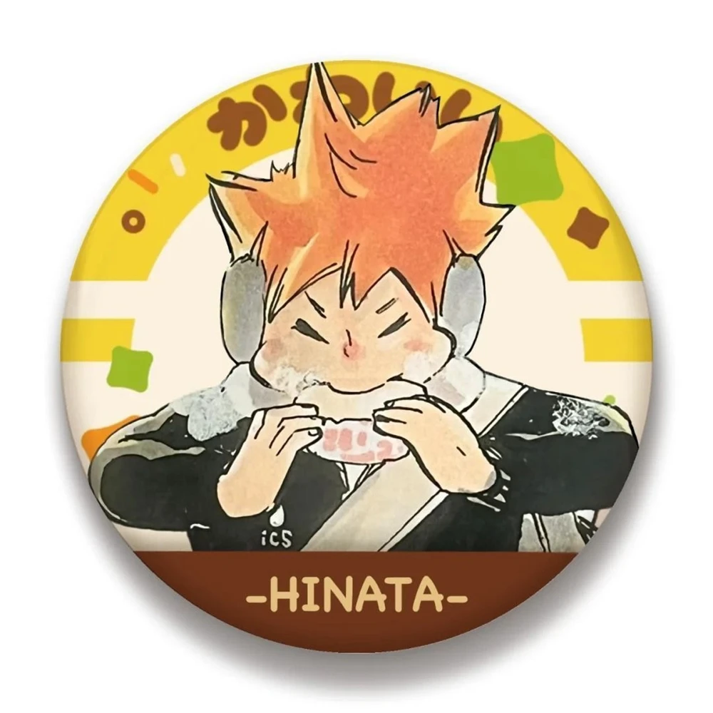 58mm Anime Haikyuu Hinata Shoyo Asahi Azumane Hasashi Kinoshita Narita Kazuhito Cosplay COSTUME Badge Pin SPTE Tinplate Brooch﻿