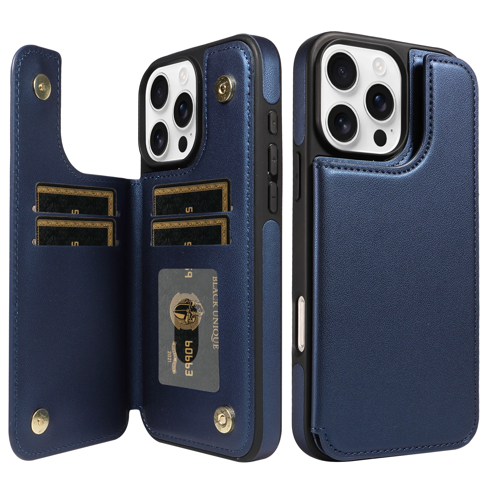 Flip-Wallet-Handyhülle für iPhone 18 Pro Max 17 16 Pro 15 Plus 14 13 12 11 RFID-Schutz mit Kartenfach Luxus-Schutzhülle – Detail 9
