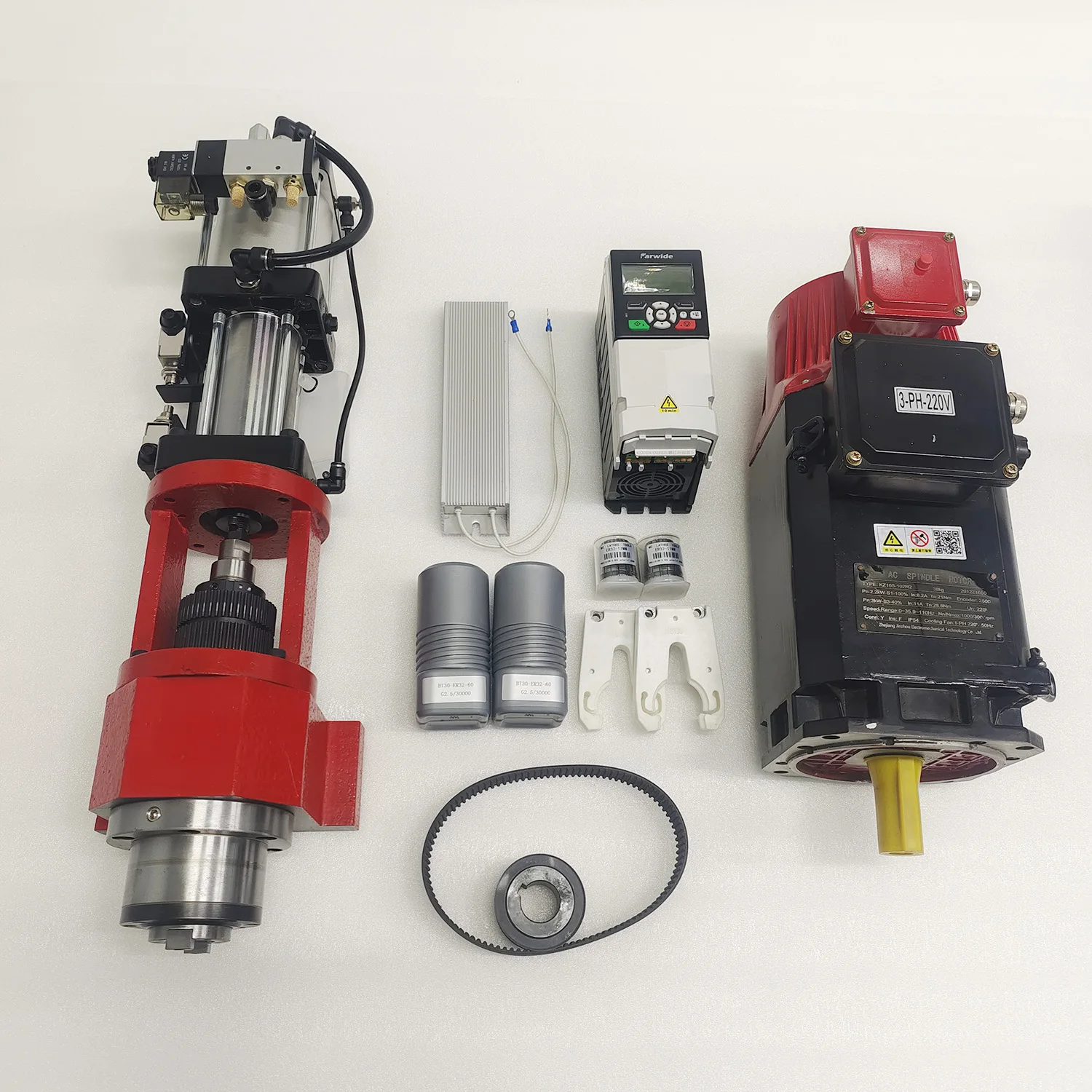 BT30 ATC Belt Driven 6000RPM 90mm Spindle Set with Pneumatic Cylinder,motor and Driver
