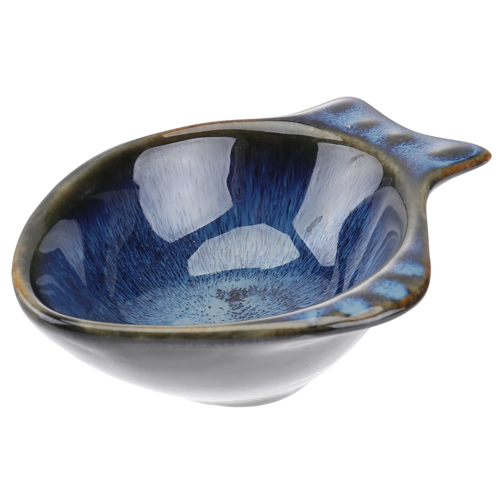 

Ceramic Seasoning Dish Fish Shaped Blue Dipping Bowl for Sauce Ketchup Oil Vinegar Appetizer Dessert Fruit Condiment Serving