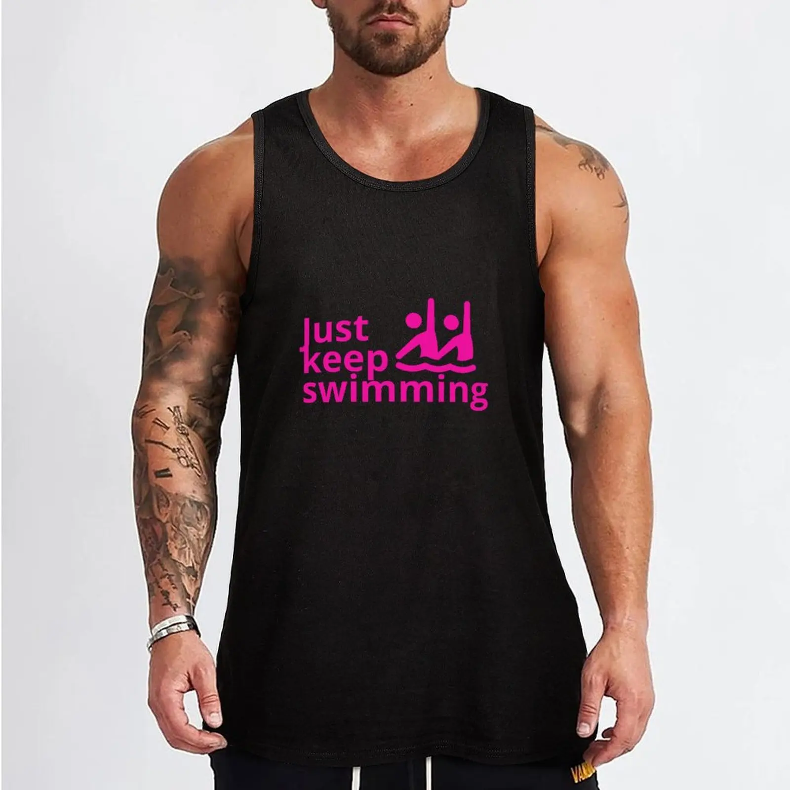 Just Keep Swimming- Synchronized Swimming Tank Top gym t-shirts Vest male