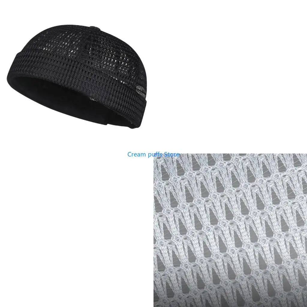 50LE Cooling Hat Casual Hat Sporty Cap Brimless Hat Adjustable Breathable Skull Hat for Female Male