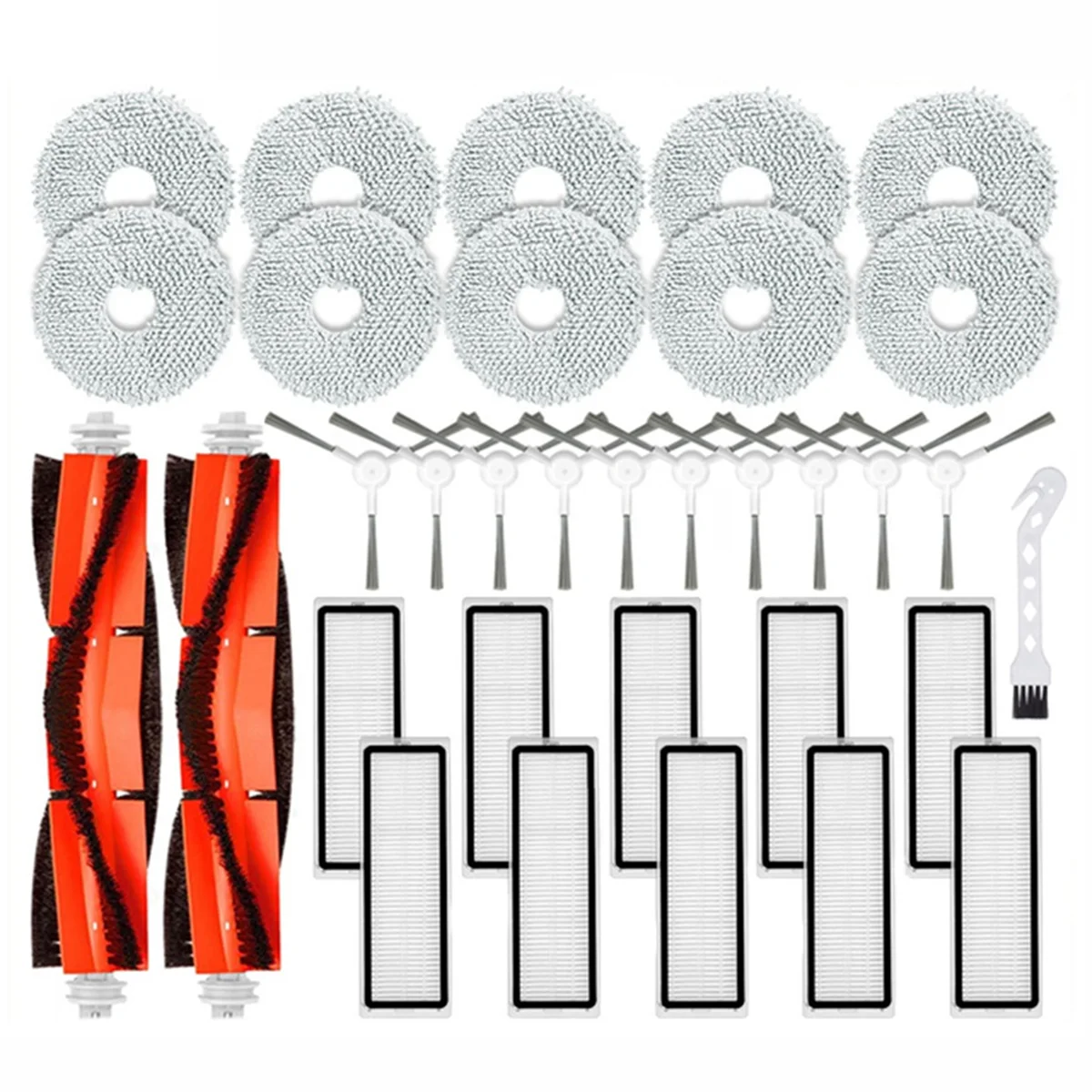 

33PCS Accessories Kit for Robot Vacuum S10+ / S10 Plus B105 Main Side Brush Hepa Filter Mop Rag Cloth Parts