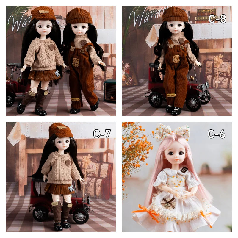 2024 New BJD Doll Girl Full Set 1/6 Anime BJD Doll 3D Eyes 30cm Lolita Fashion Dress up DIY Toy Children's Birthday Gift Toy