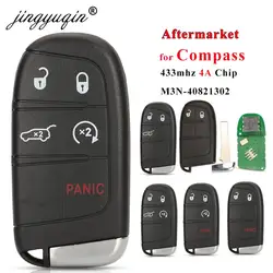 jingyuqin Aftermarket inteligentny klucz zdalny 433 mhz 4A Keyless dla Jeep Renegade Compass C-CUV Trailhawk SIP22 M3N- 40821302 68250335 AB