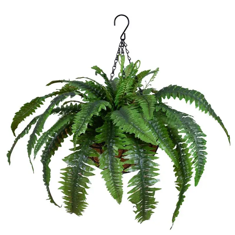 

Artificial Hang Plants Fake Hang Seaweed Ferns Plant Large UV Resistant Silk Faux Ferns In Basket For Bedroom Living Room Garden