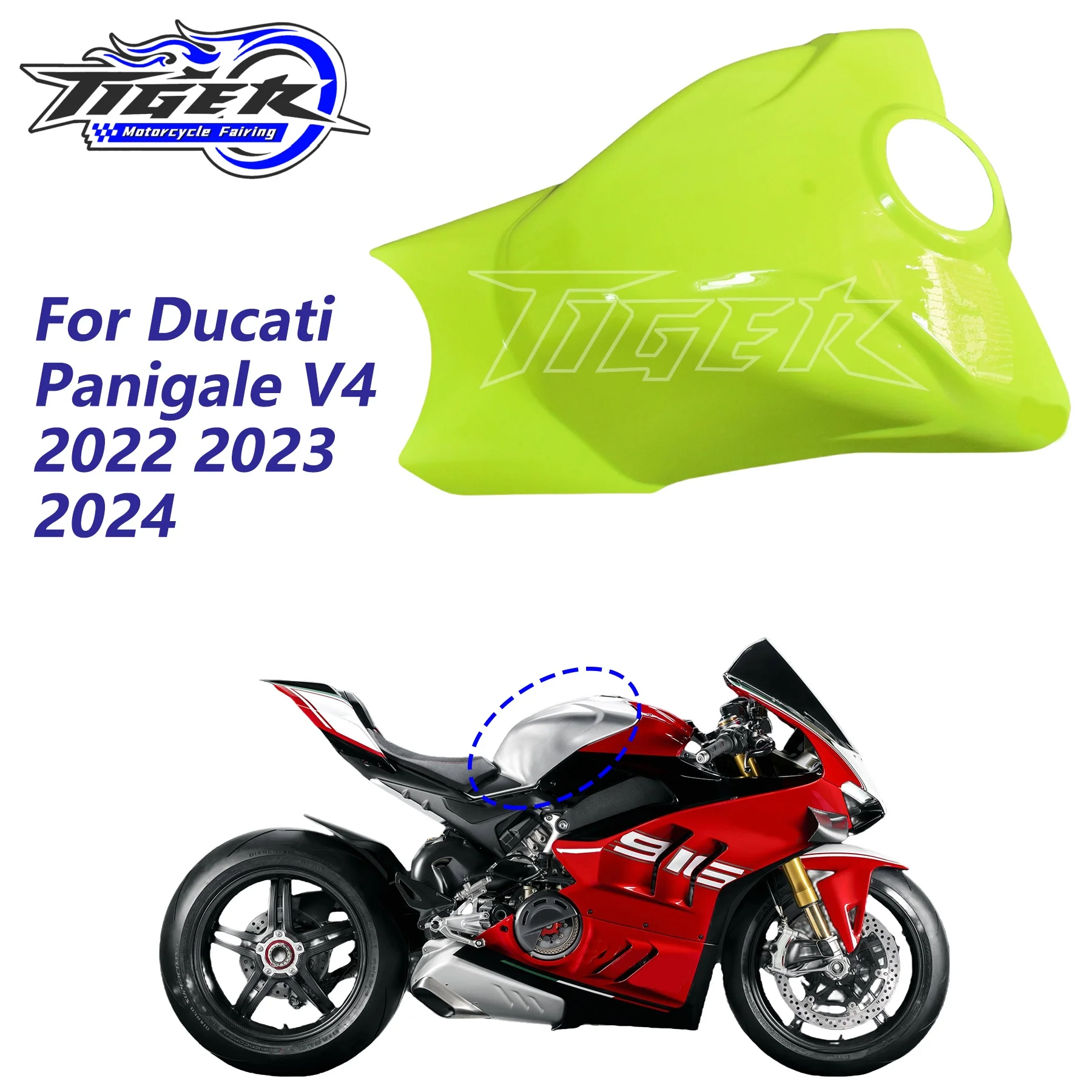 

For DUCATI Panigale V4 V4S V4R 2022-2024 Motorcycle Carbon Fiber Front Full Fuel Tank Cover Protector Tank Fairing Kit