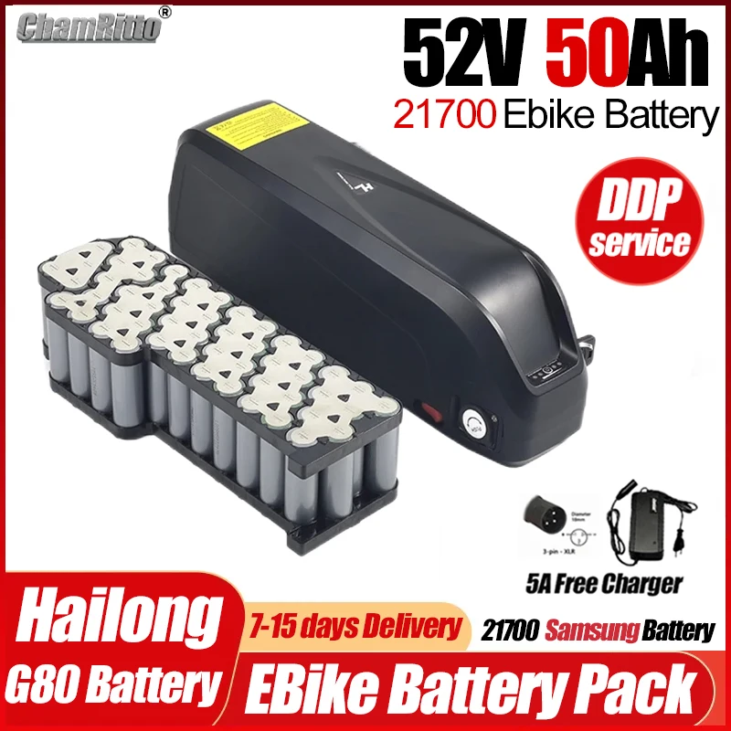 

52v 45ah ebike Hailong batteries 50ah Electric bicycle chamrider 30ah Battery 21700 52v 40ah Bafang 2000w ebike conversion kit