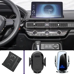 Car Phone Holder For Honda Civic 11th MK11 2022 2023 Mobile Phone Mounts Car Wireless Charging Special Fixed Base Accessories