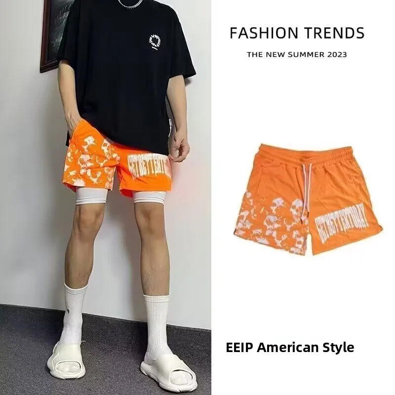 

Летние новые мужские шорты в американском стиле, повседневные, свободные, тонкие, спортивные, для отдыха, брюки-капри, молодежные, активные, из полиэфирного волокна