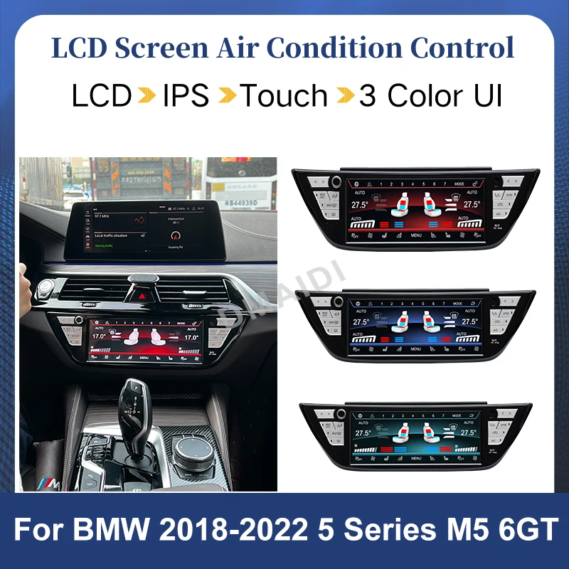 LCD Digital Touch Screen AC Panel Display For BMW 5 Series M5 6GT G30 G31 G38 F90 G32 2017-2022 Voice Air Conditioning Control