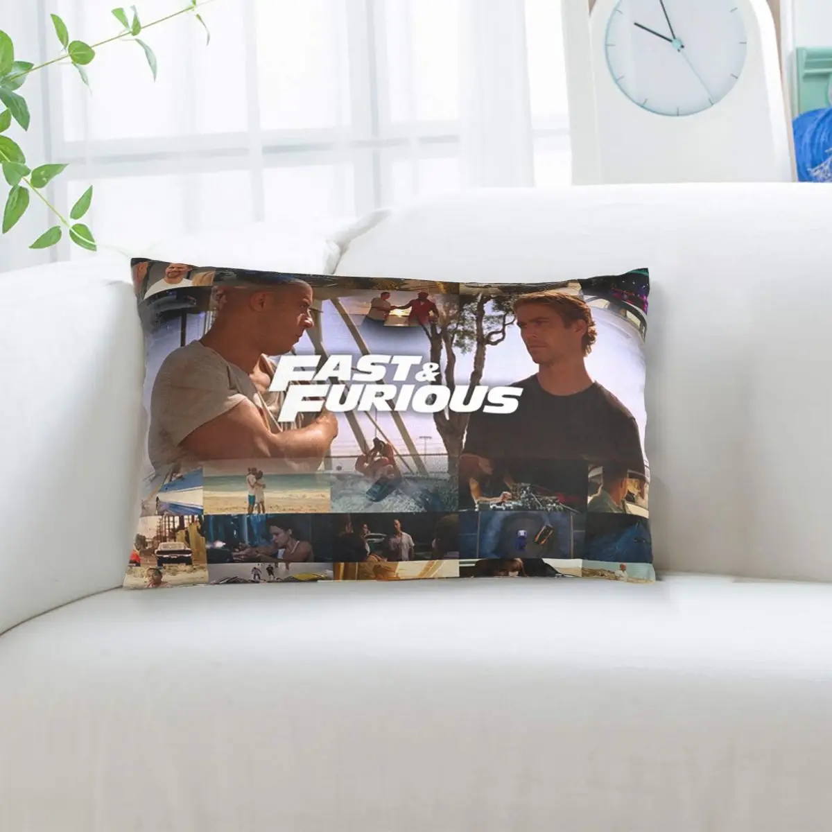 Fast And Furious Is History Of Legend - Paul Walker - Vin Diesel Rectangle Pillowcase Cushion Cover Decor  Bed Home Throw Pillow