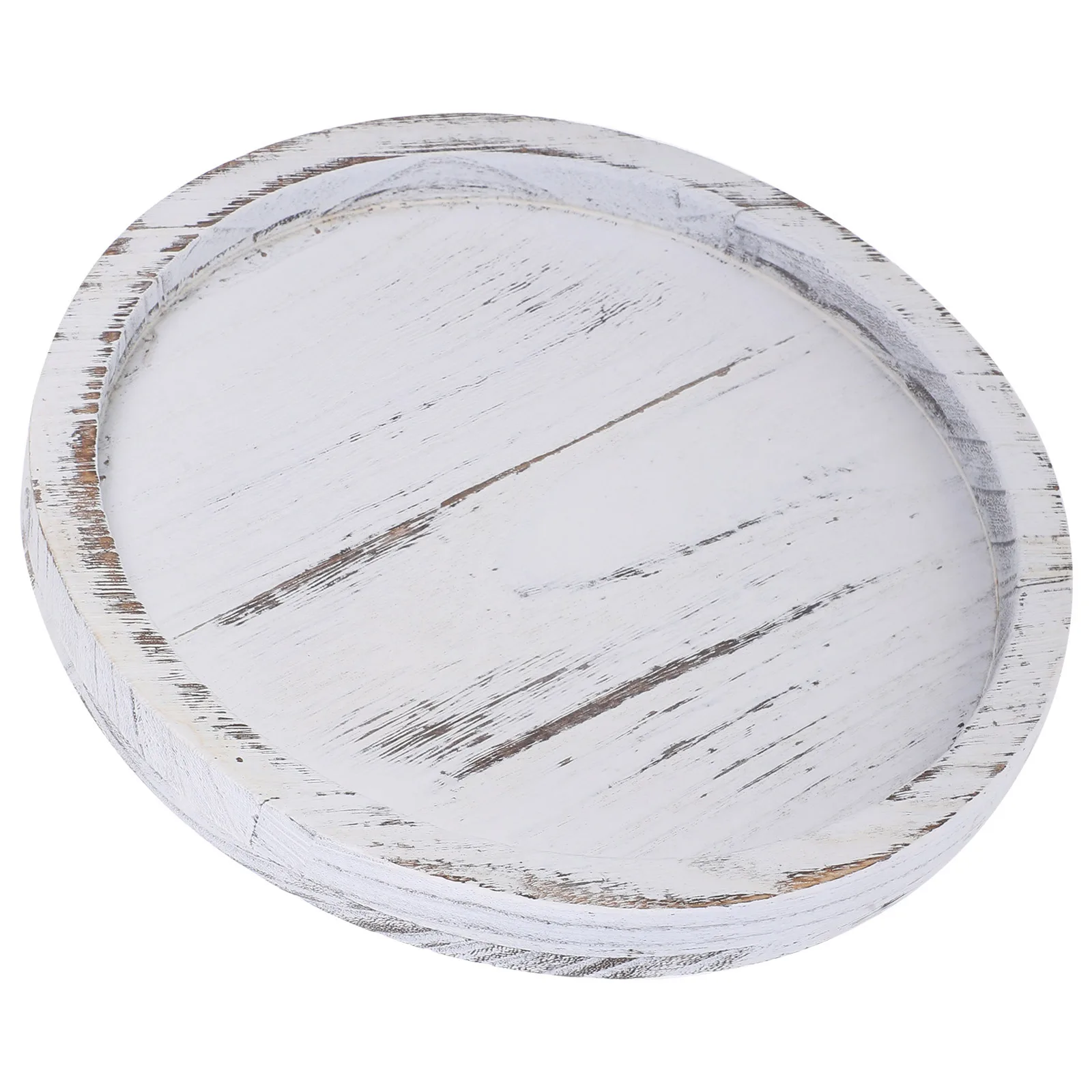 

Round Vintage Wooden Serving Tray Rustic Decorative Plate Cake Dessert Coffee Table Board Fruit Serving Tray for Home