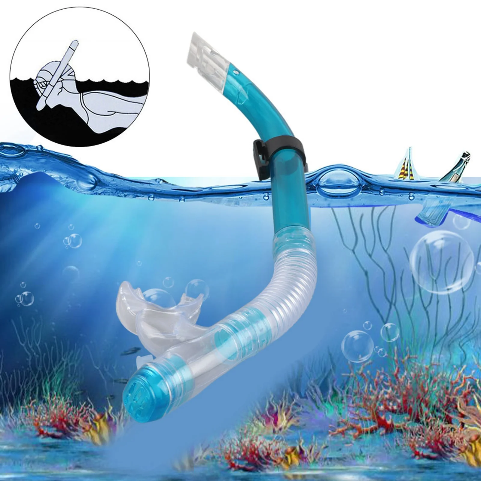 

Professional Diving Snorkel Semi‑dry Style Snorkeling Breath Tube Detachable Swimming Breathing Pipe