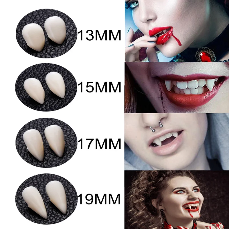 New 4 size Vampire Teeth Fangs Dentures Props Halloween Costume Props Party Favors Holiday DIY Decorations horror adult for kids