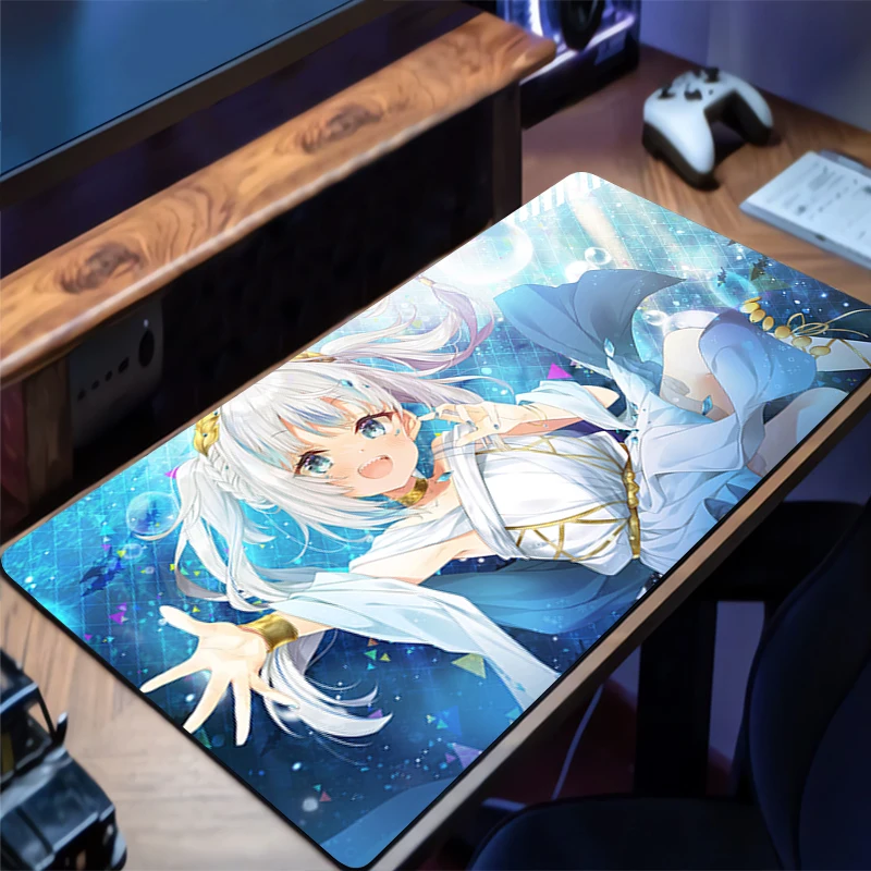 マウスパッド H-hololive Gawr Gura デスクマットプロテクターゲーミングマウスパッドオフィステーブル装飾キーボードロングパッドコンピュータゲーマーマット