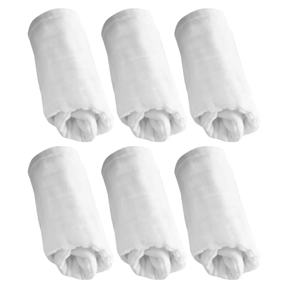 6 قطع من ملابس التجشؤ الموسلين للأطفال من القطن الناعم القابل للغسل وقابلة للتنفس لحديثي الولادة من الأولاد والبنات حفاضات من القماش الأبيض