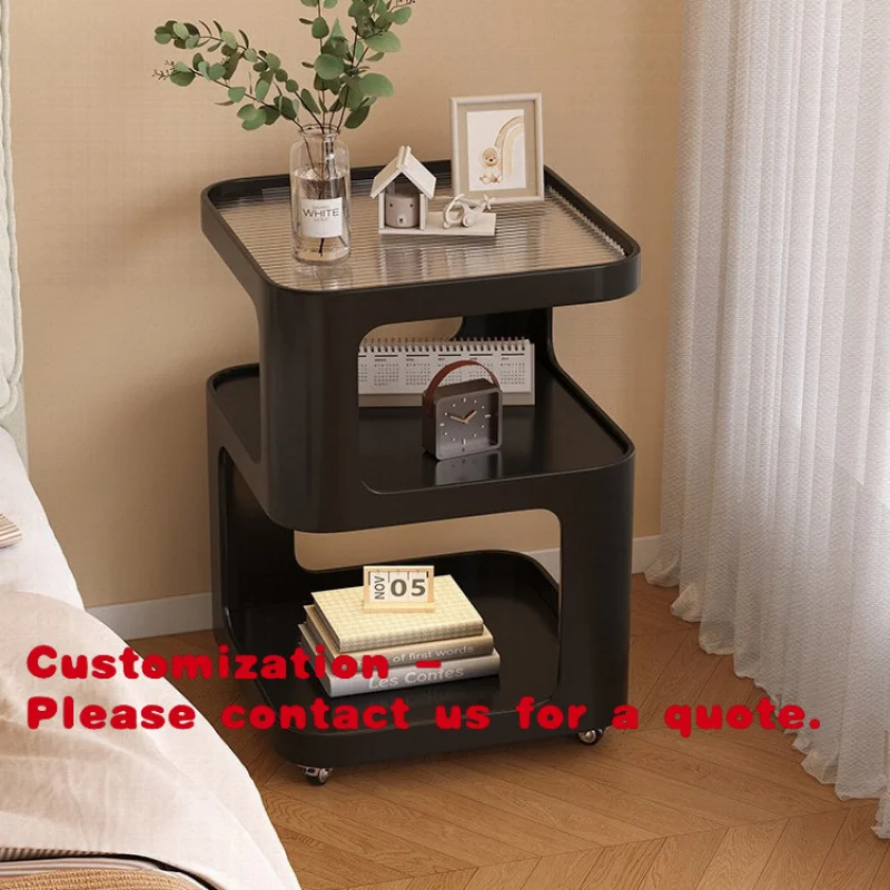 

Customize.Bedside Table Bedside Home Side Cabinet Bedroom Bedside Iron Art Movable Storage Rack Small Side