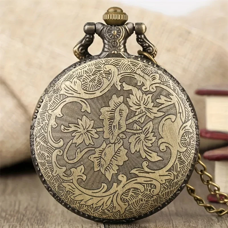 Retro Bronze Horse Hunting Pendant Pocket Quartz Watch, Clothing Accessories, Gift For Men And Women