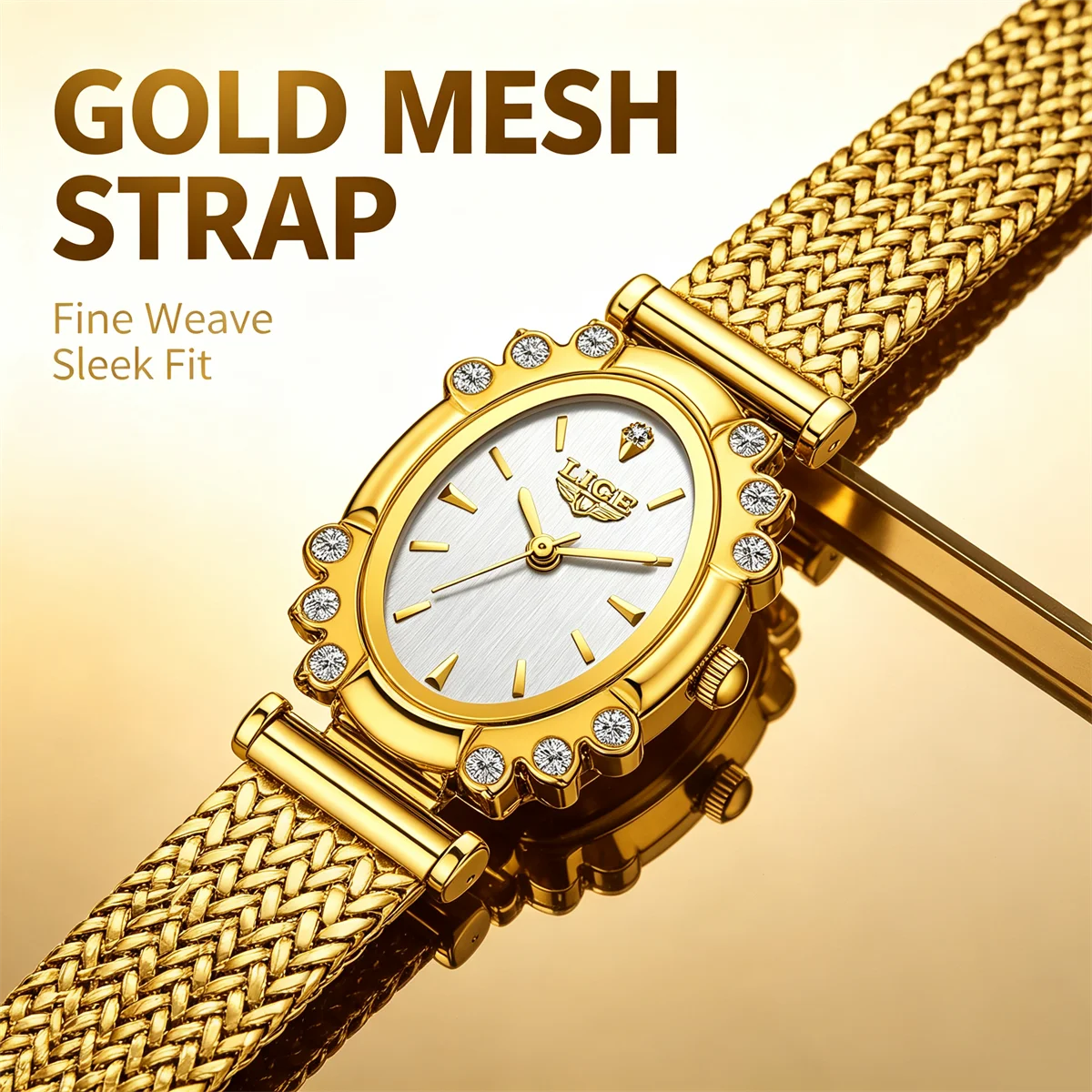 LIGE New Fashionable Women's Watch Elegant Versatile QuaDrtz Watch ladies Vintage Luxury Gold Color Watch Mujer Relogio Feminino