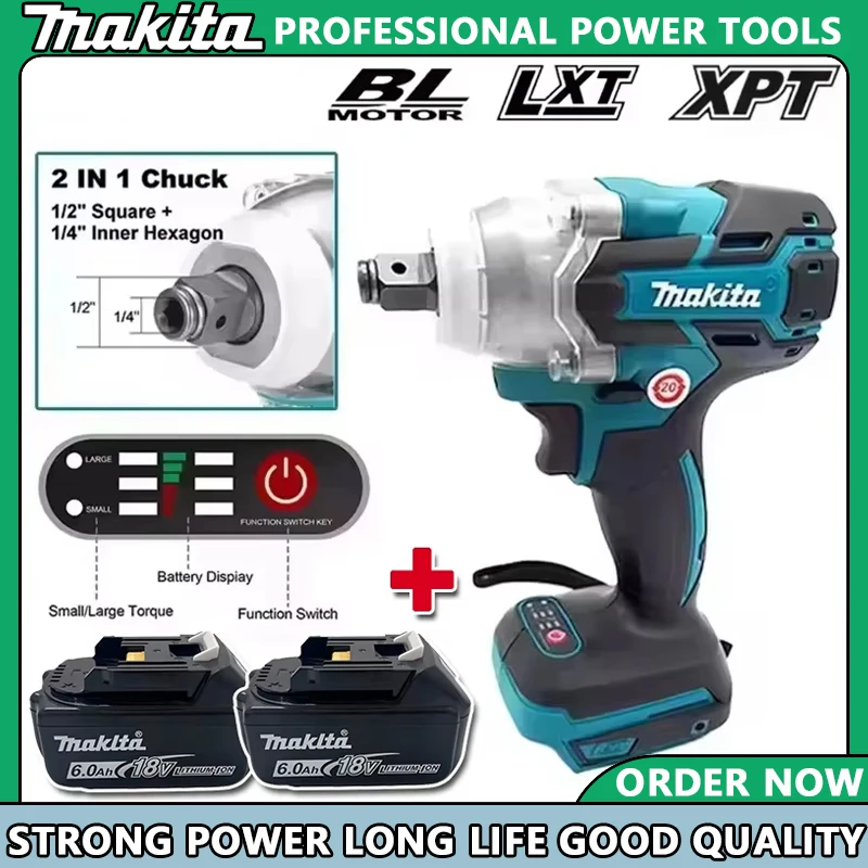 Перезаряжаемая электрическая отвертка Makita, инструмент для обслуживания автомобиля, аккумуляторный ключ, 1 